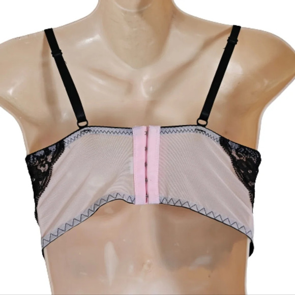 Hers by Herman Pink and Black Lace Corset Bralette Size Women's 36B - Picture 5 of 12